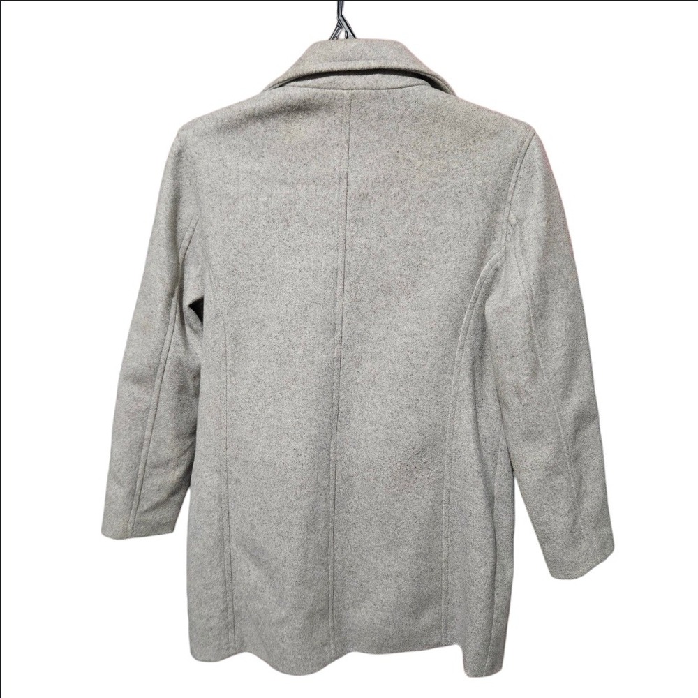 Old Navy Womens Gray Wool Blend Asymmetrical Zip Moto Coat Jacket Large Heather - Picture 4 of 8